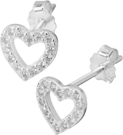 Ohrstecker 925 Silber Herz ebelin