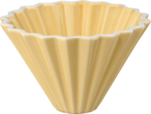Kaffeefilterhalter aus Keramik, gelb (11,5x8 cm) dm home