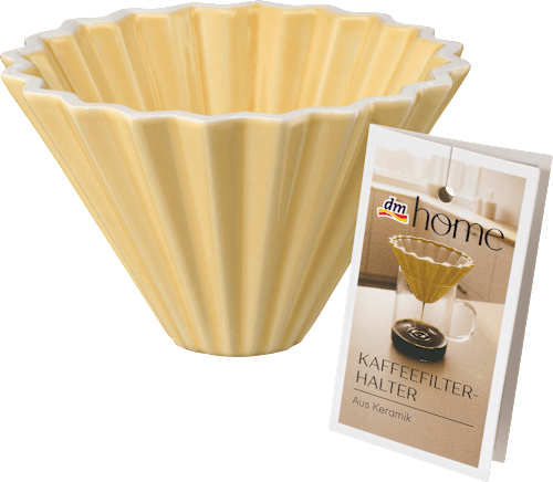 Kaffeefilterhalter aus Keramik, gelb (11,5x8 cm) dm home