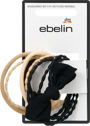 Haargummis gemischt, schwarz/braun/beige ebelin