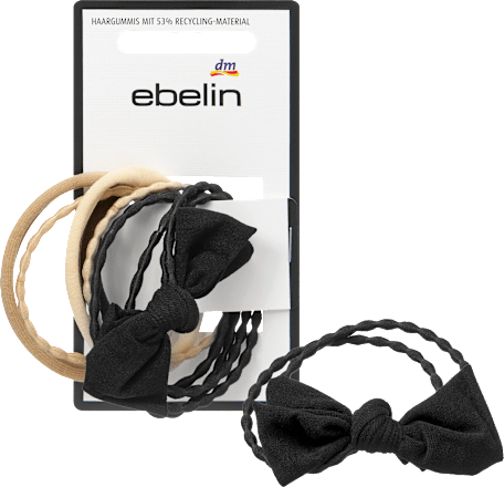 Haargummis gemischt, schwarz/braun/beige ebelin