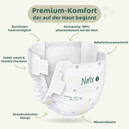 Windeln BioEmbrace Gr. 1 (2-5 kg) Naty