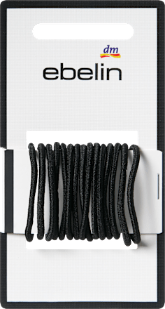 Haargummis klein dünn, schwarz ebelin