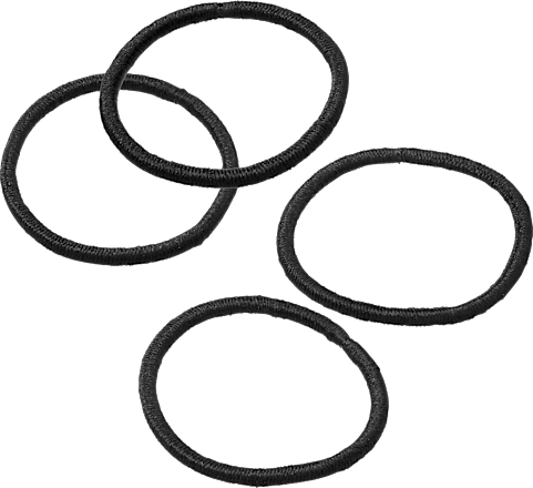 Haargummis klein dünn, schwarz ebelin