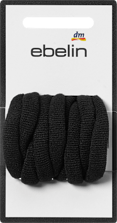 Haargummis gerippt, schwarz ebelin