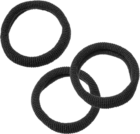 Haargummis gerippt, schwarz ebelin