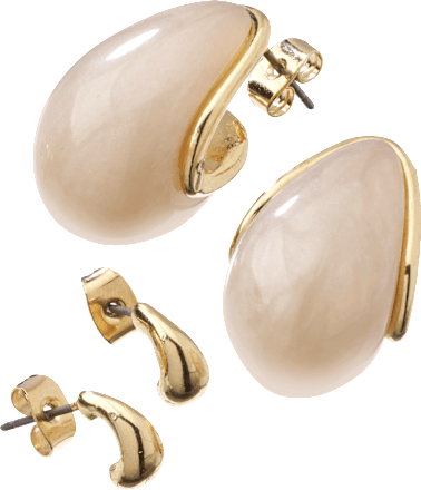 Ohrstecker Tropfenform, Gold-Optik ebelin