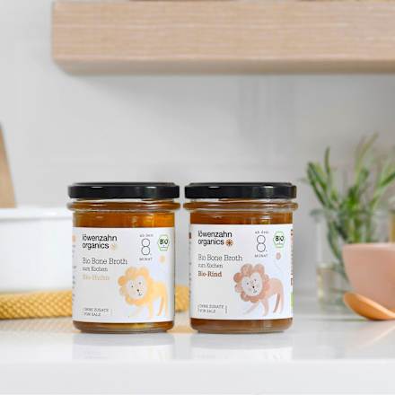 Knochenbrühe aus Huhn ab dem 8. Monat  Löwenzahn Organics