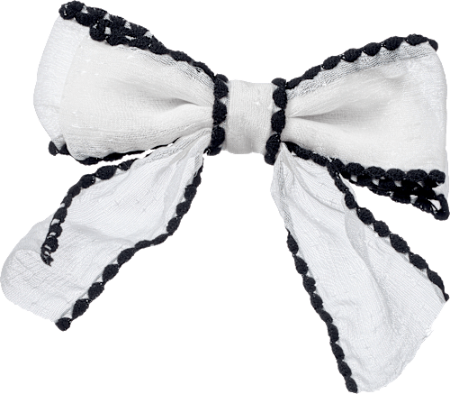 Patentspange Schleife, weiß/schwarz ebelin