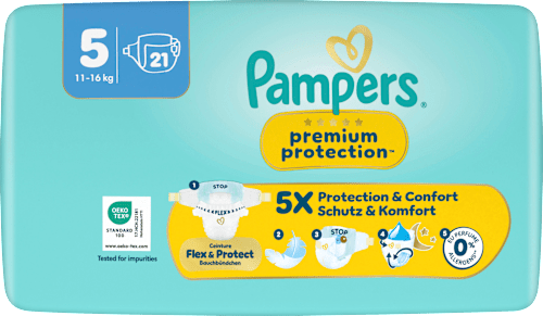 Windeln Premium Protection Gr. 5 (11-16 kg) Pampers