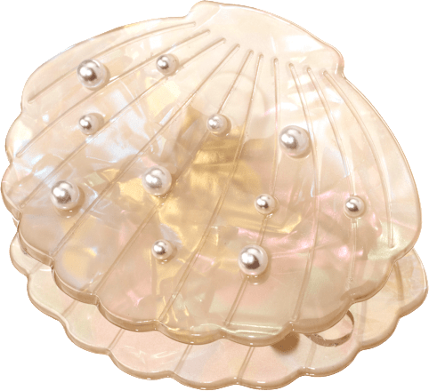Haarklammer Muschel mit Perlen, Holo-Optik ebelin
