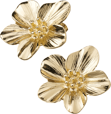Ohrstecker mit Blumen, Gold-Optik ebelin