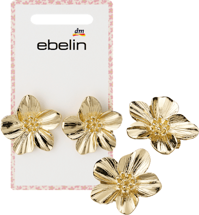 Ohrstecker mit Blumen, Gold-Optik ebelin