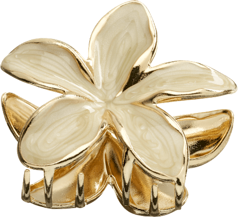 Haarklammer Blume, weiß/Gold-Optik ebelin