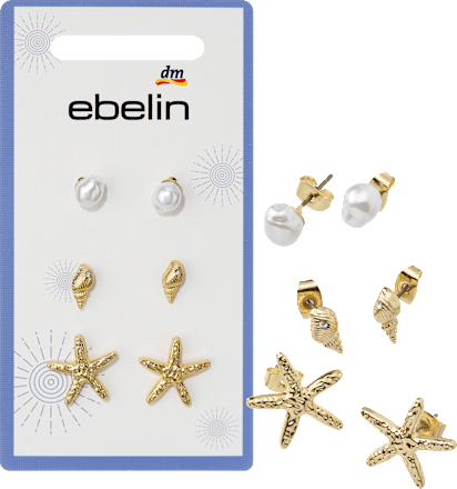 Ohrstecker maritim mit Perlen, Gold-Optik ebelin