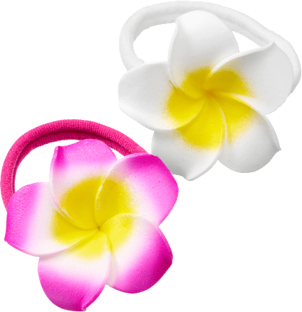 Haargummis Frangipani-Blumen, rosa/weiß ebelin