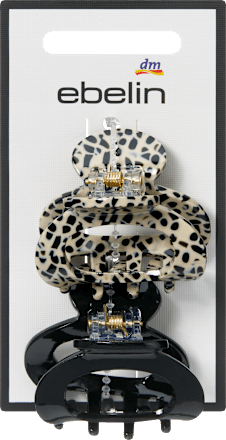 Haarklammern klein halbrund, schwarz/Pünktchen-Optik ebelin