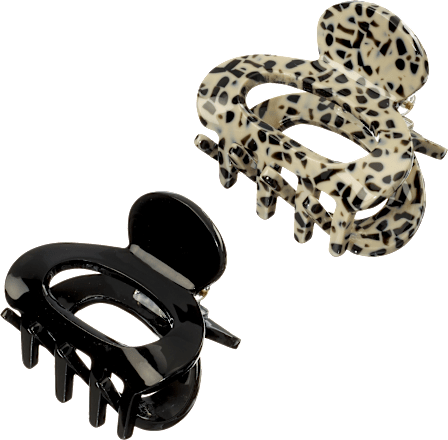 Haarklammern klein halbrund, schwarz/Pünktchen-Optik ebelin