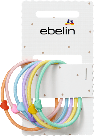 Haargummis mit Herz-Applikationen, bunt ebelin