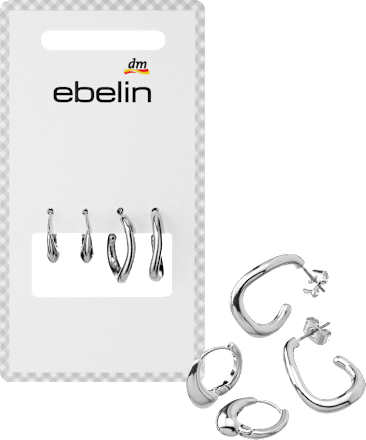 Ohrstecker organisch, Silber-Optik ebelin