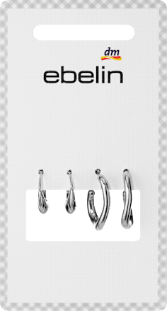 Ohrstecker organisch, Silber-Optik ebelin