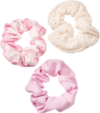 Scrunchies creme/rosa ebelin