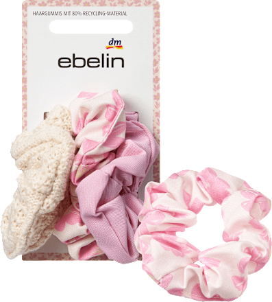 Scrunchies creme/rosa ebelin