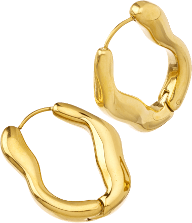 Creolen organische Form wasserfest, Gold-Optik ebelin