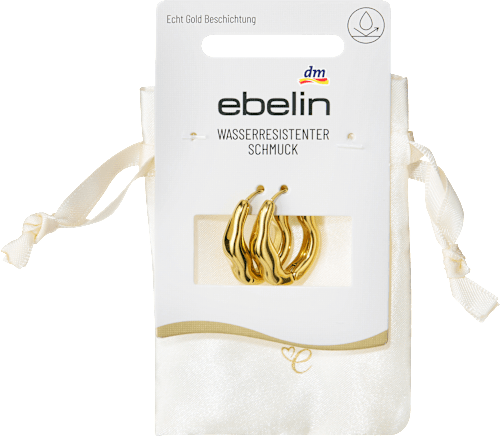 Creolen organische Form wasserfest, Gold-Optik ebelin