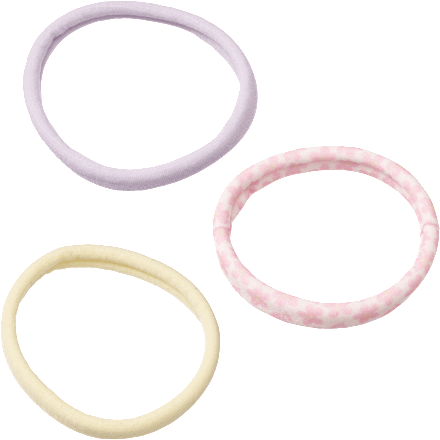 Haargummis gelb/flieder/Blumenmuster ebelin