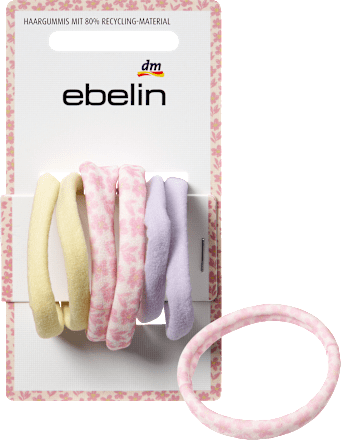 Haargummis gelb/flieder/Blumenmuster ebelin