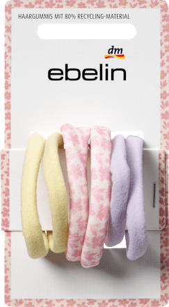 Haargummis gelb/flieder/Blumenmuster ebelin