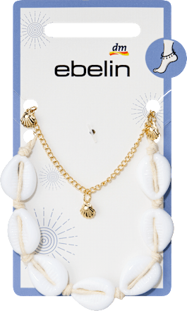 Fußketten mit Muscheln, Gold-Optik ebelin