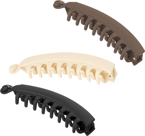 Bananenghaarspange, schwarz/braun/beige ebelin