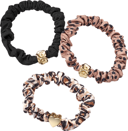 Scrunchies Leo-Muster mit Applikationen ebelin