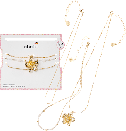 Halsketten mit Blume & Perlen ebelin