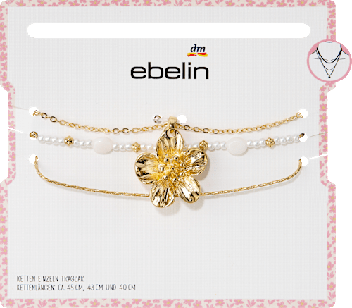 Halsketten mit Blume & Perlen ebelin