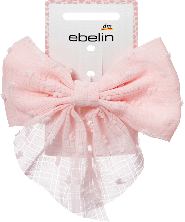 Patentspange Schleife, rosa ebelin