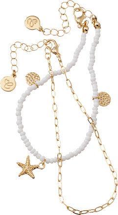 Fußketten mit Seestern, Gold-Optik ebelin