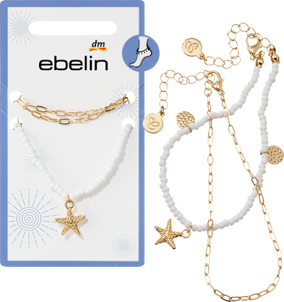 Fußketten mit Seestern, Gold-Optik ebelin