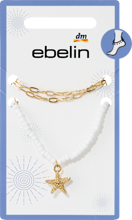 Fußketten mit Seestern, Gold-Optik ebelin