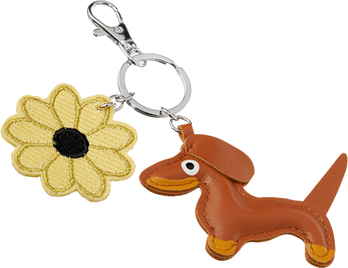 Schlüssel- & Taschenanhänger, Dackel & Sonnenblume ebelin