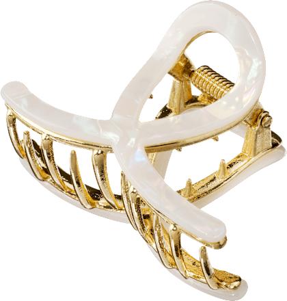 Haarklammer Loop-Form, weiß/Gold-Optik ebelin