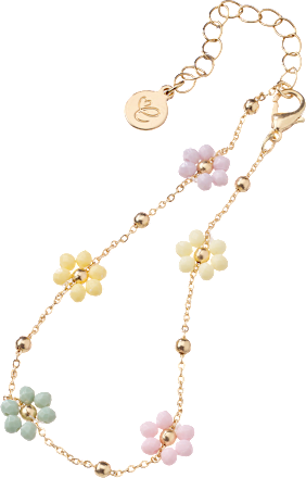 Fußkette mit Blumen, Gold-Optik ebelin