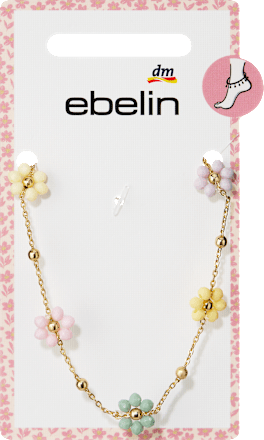 Fußkette mit Blumen, Gold-Optik ebelin