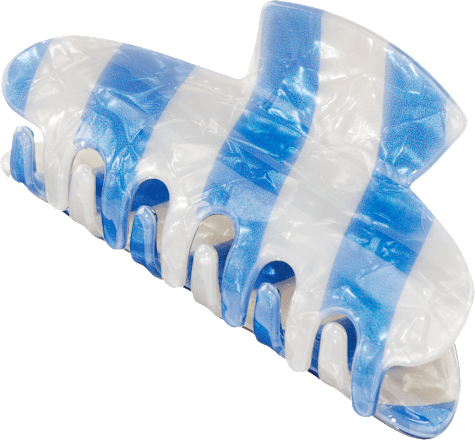 Haarklammer gestreift, hellblau/weiß ebelin