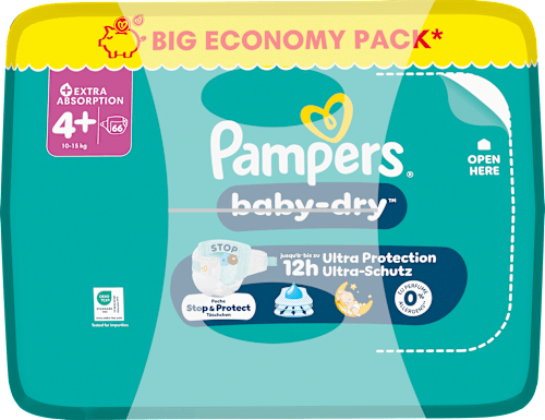 Windeln Baby Dry Gr. 4+ (10-15 kg) Big Pack Pampers baby-dry