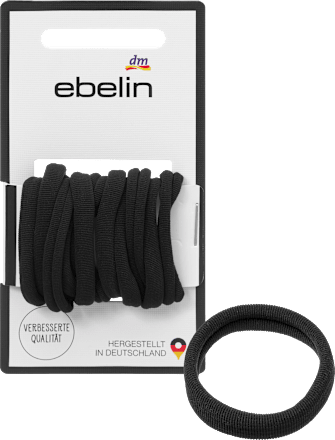 Haargummis weich, schwarz ebelin