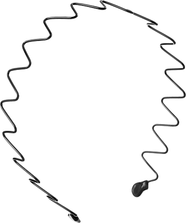 Haarreif gewellt, schwarz ebelin