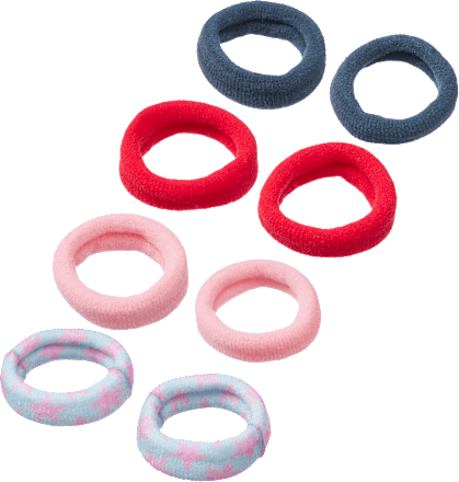 Haargummis rosa/rot/blau ebelin